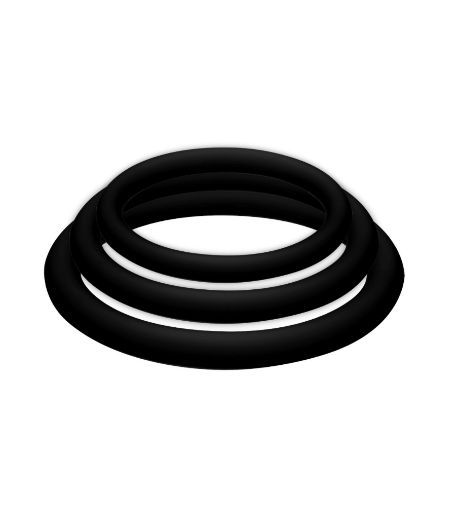 JOYDIVISION POTENZDUO - PLUS 3 BLACK RINGS SET - S, M, L