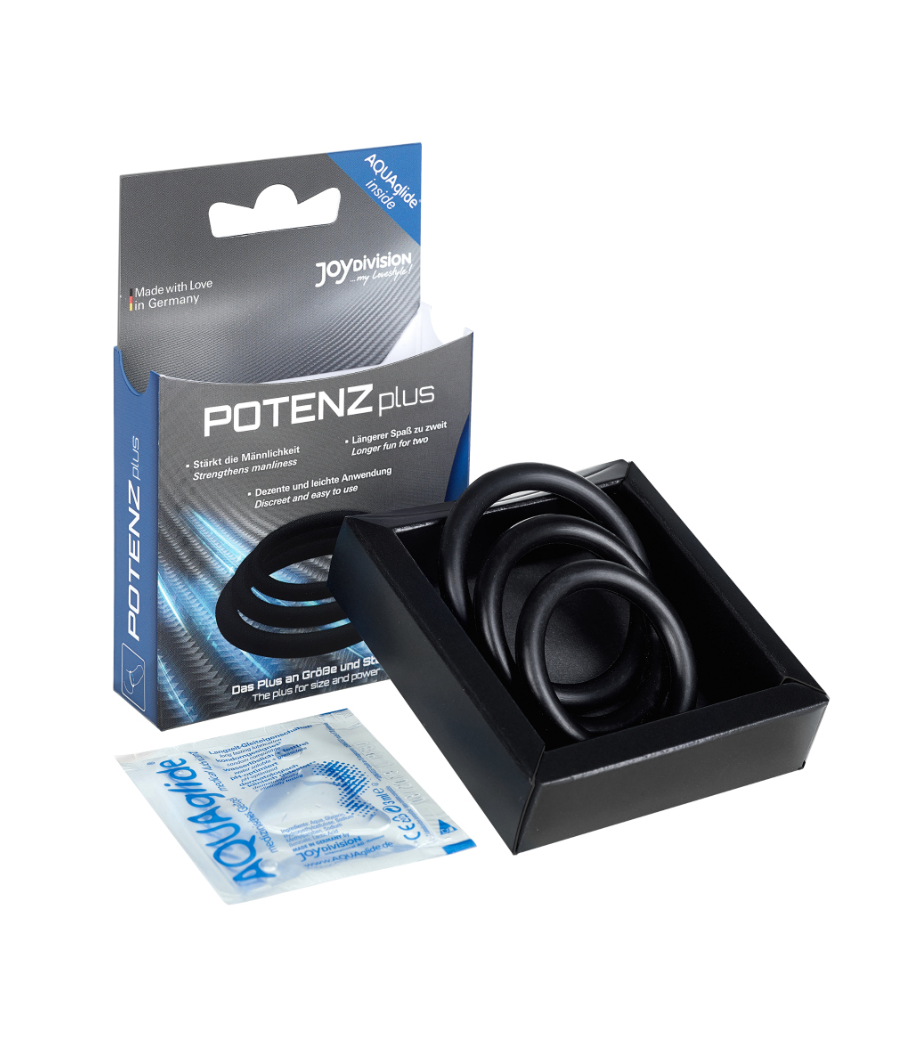 JOYDIVISION POTENZDUO - PLUS 3 SCHWARZE RINGE SATZ - S, M, L