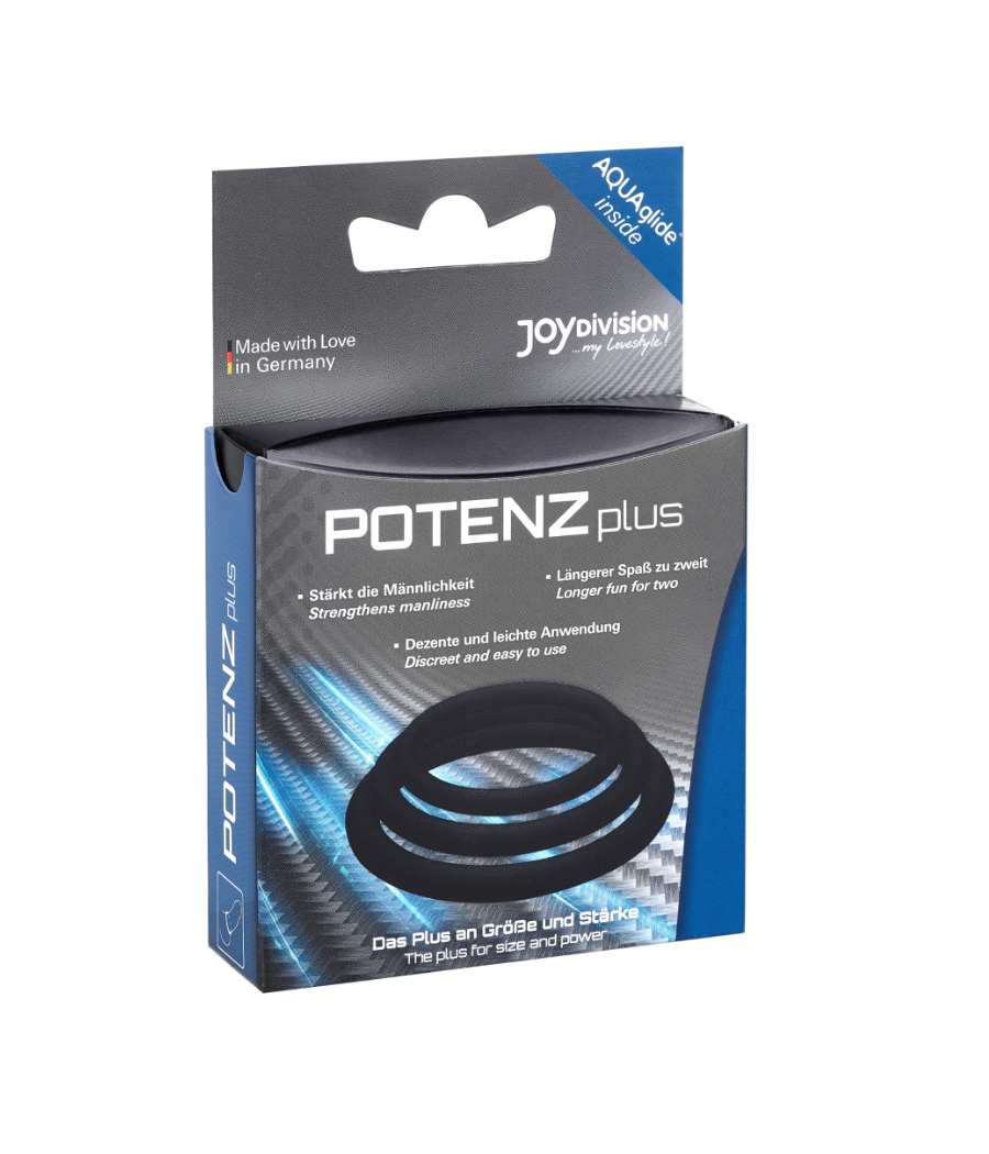 JOYDIVISION POTENZDUO - PLUS PACK 3 ANILLOS PARA PENE NEGRO - S, M, L