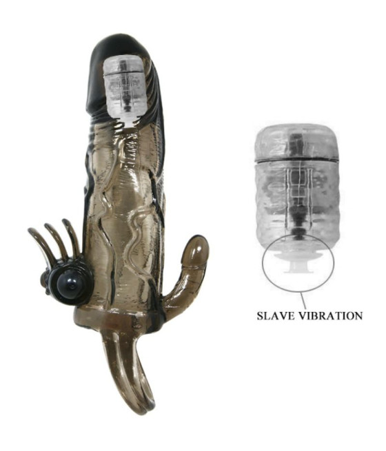 BAILE - COPRI PENE BRAVE MAN CON CLIT E STIMOLAZIONE ANALE DOPPIO BULLET NERO 16.5 CM