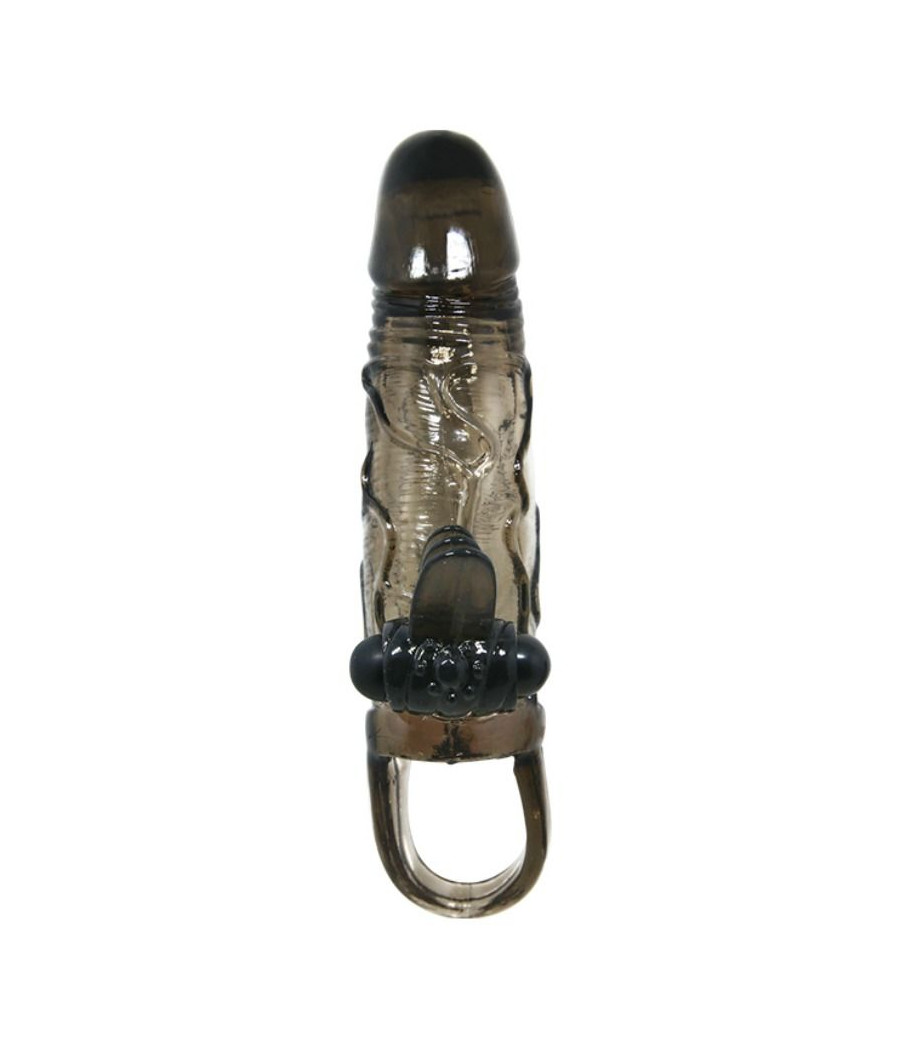 BAILE - BRAVE MAN PENIS COVER WITH CLIT AND ANAL STIMULATION DOUBLE BULLET BLACK 16.5 CM
