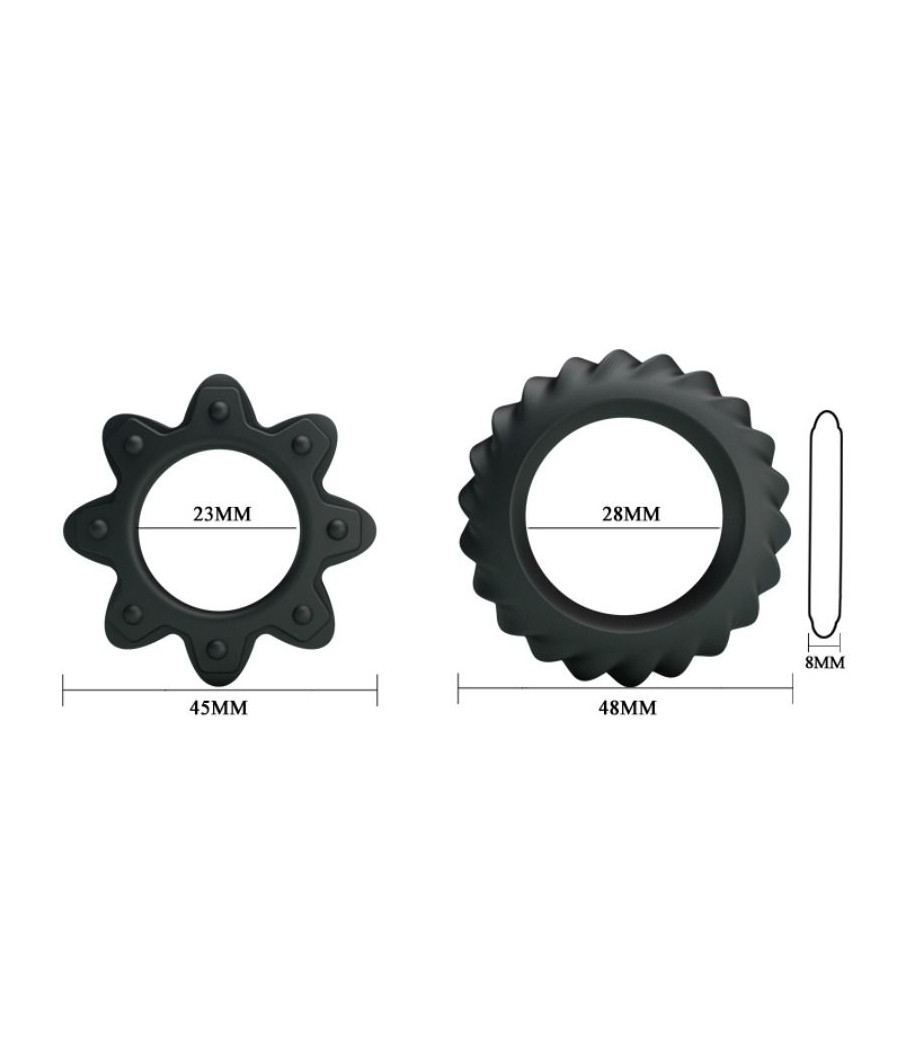 BAILE - KIT 2 ANNEAUX FLEURI EN SILICONE