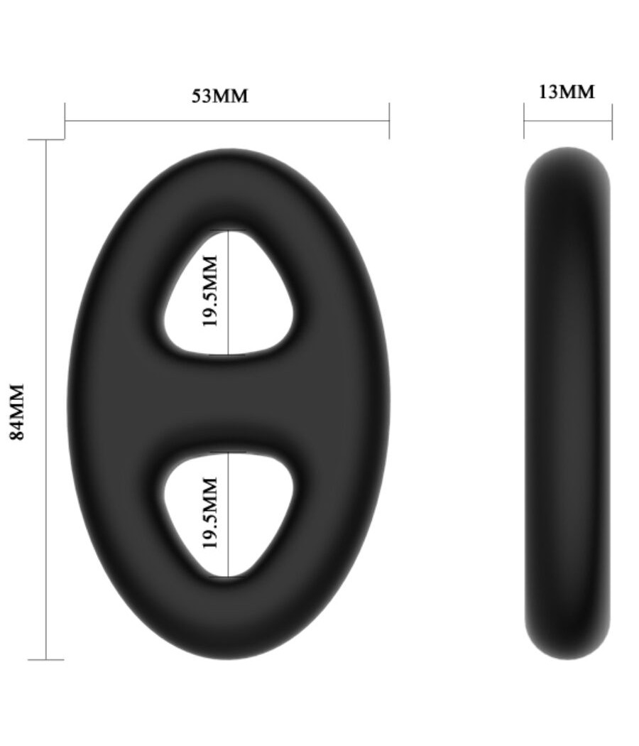 CRAZY BULL - ANELLO DOPPIO OVALE IN SILICONE