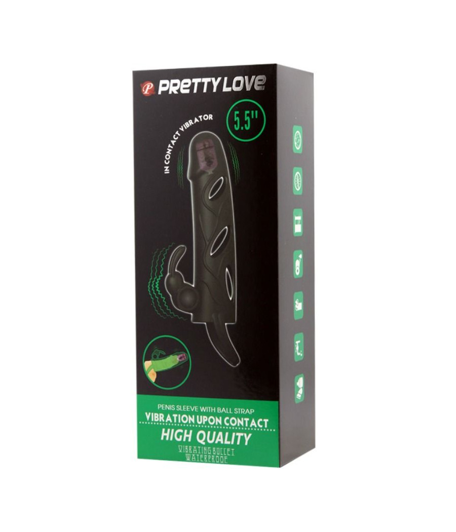 PRETTY LOVE - CAPA DE SILICONE COM VIBRAO 14 CM 2.0
