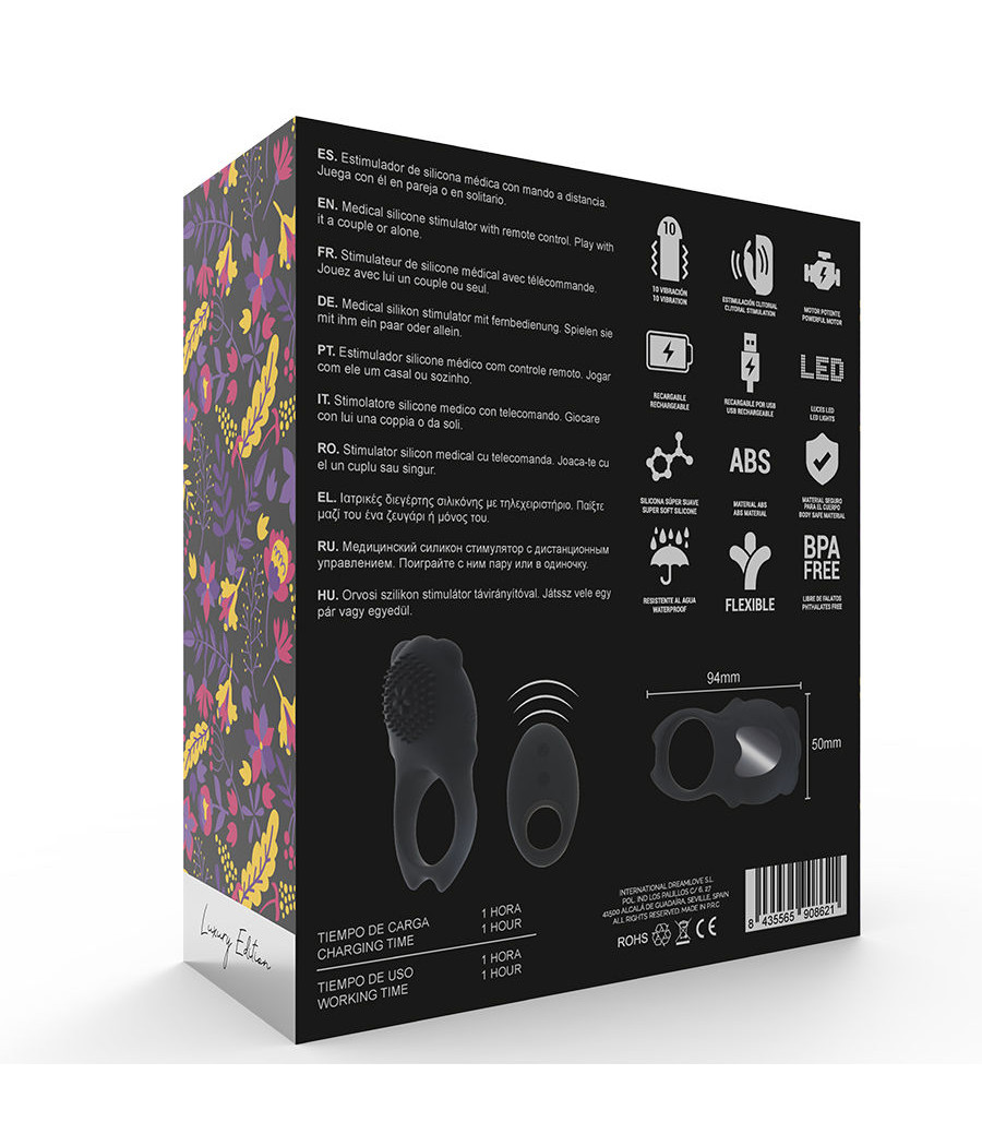 MIA  - COLOSSEO COCK RING REMOTE CONTROL BLACK