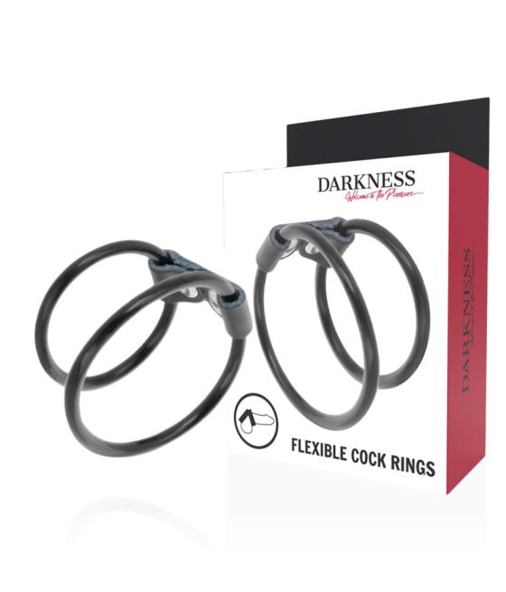 DARKNESS - DOUBLE FLEXIBLE PENIS RING