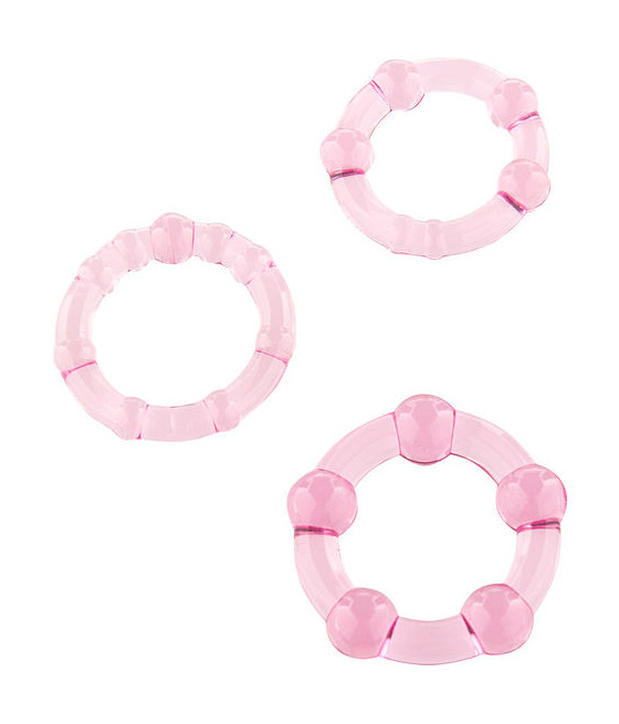 SEVEN CREATIONS - SET OF THREE PINK PENIS RINGS