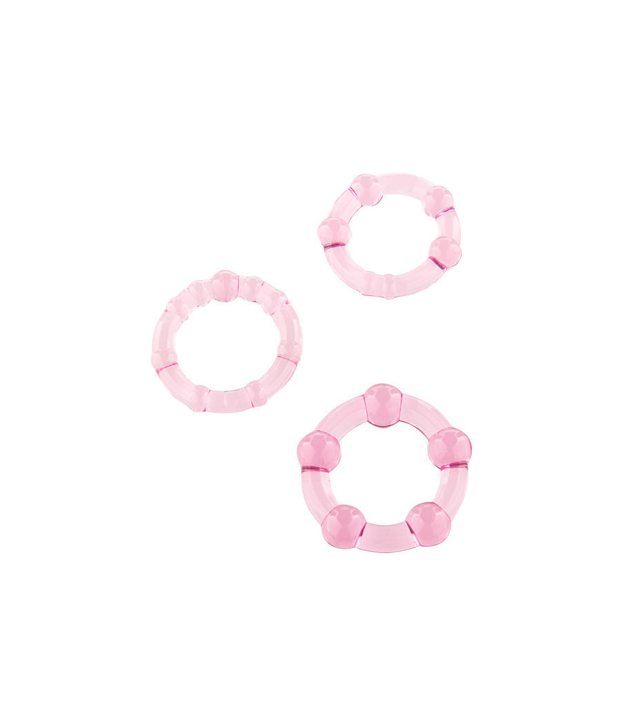 SEVEN CREATIONS - SET AUS DREI ROSA PENISRINGEN