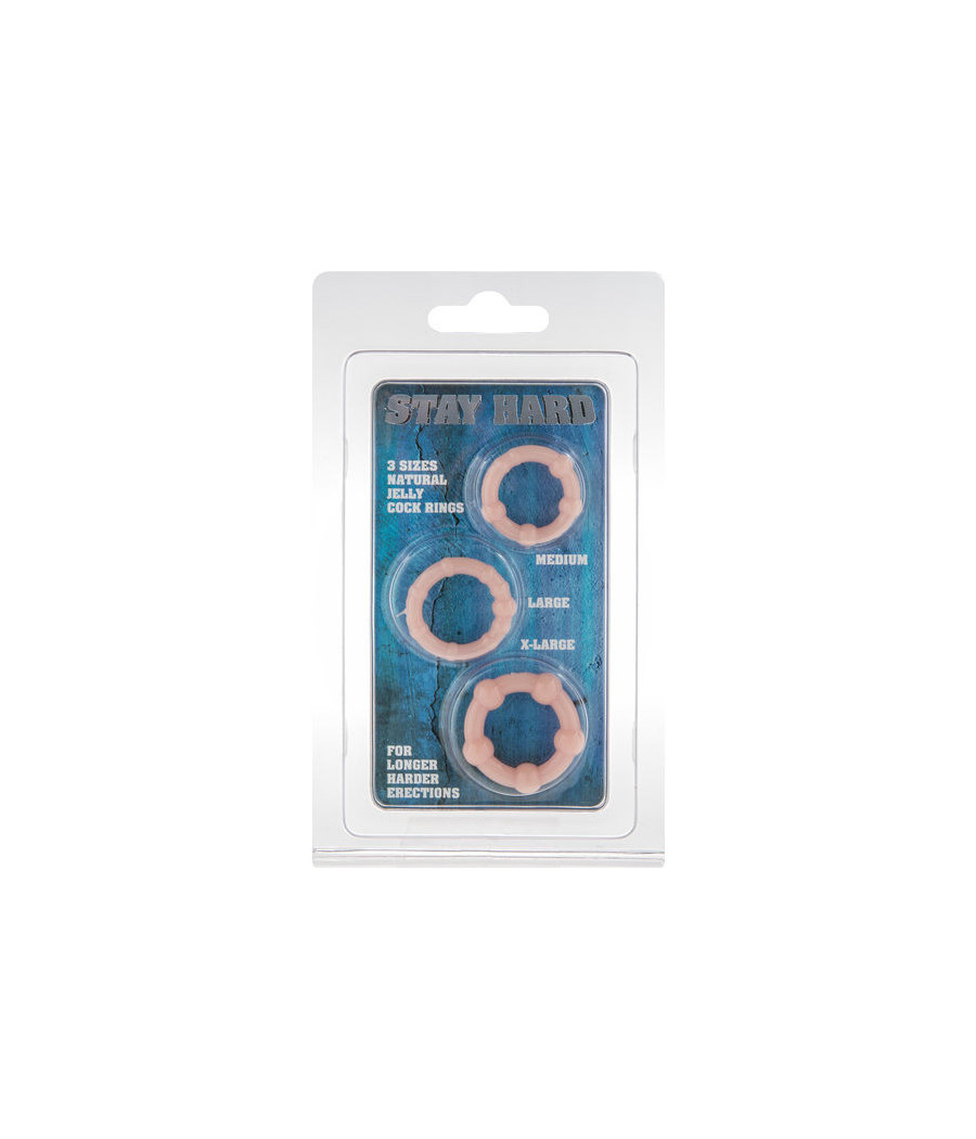 SEVEN CREATIONS - SET DI TRE ANELLI PER PENE IN PELLE