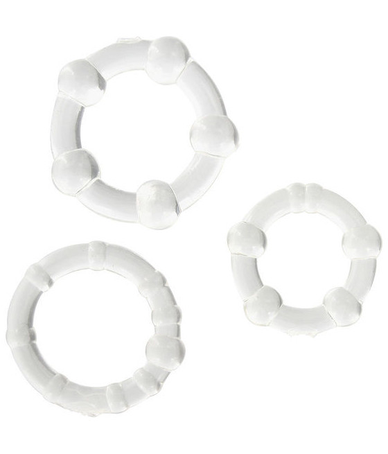 SEVEN CREATIONS - SET AUS DREI TRANSPARENTEN PENISRINGEN