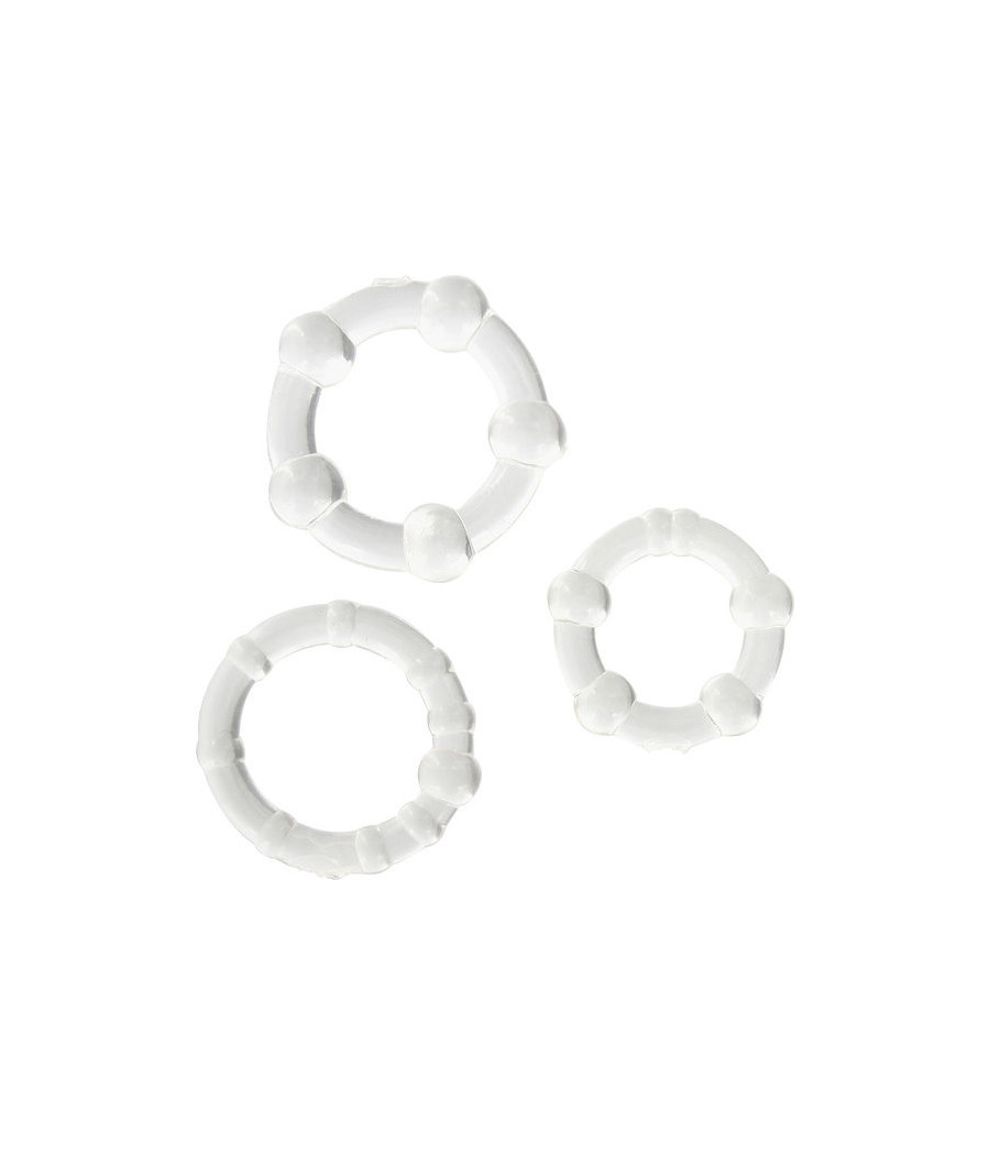 SEVEN CREATIONS - SET AUS DREI TRANSPARENTEN PENISRINGEN