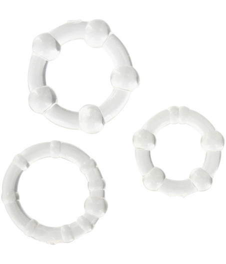 SEVEN CREATIONS - SET DI TRE ANELLI PER PENE TRASPARENTI