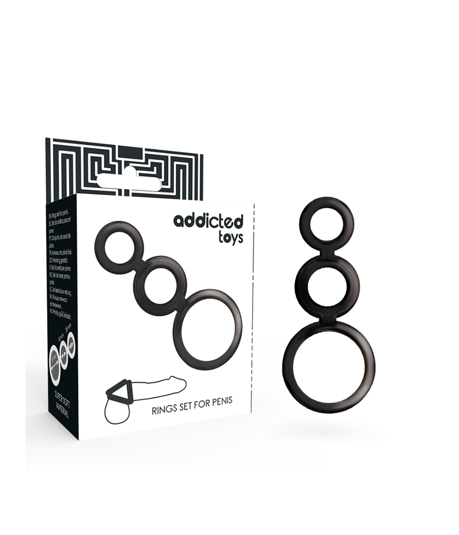 ADDICTED TOYS - CONJUNTO DE ANÉIS - PARA PÊNIS - FUMADO