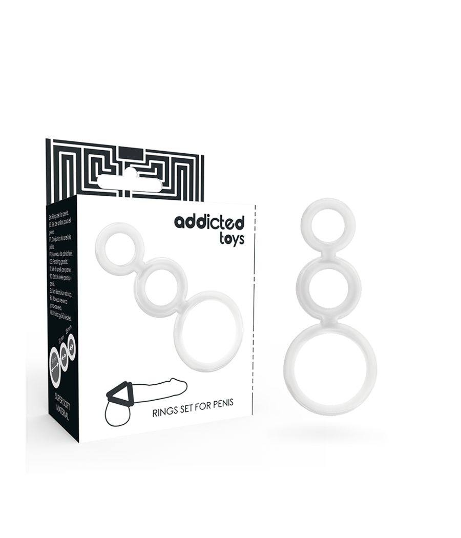 ADDICTED TOYS - CONJUNTO DE ANÉIS - PARA PÊNIS TRANSPARENTE