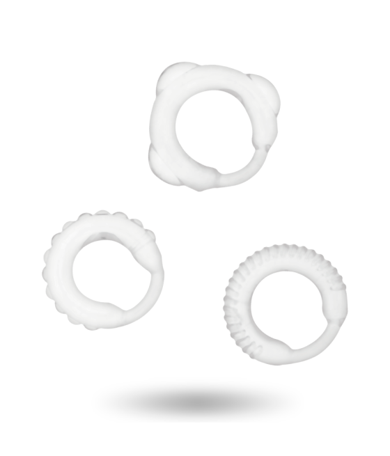 ADDICTED TOYS - SET 3 ANILLOS PENE CLEAR