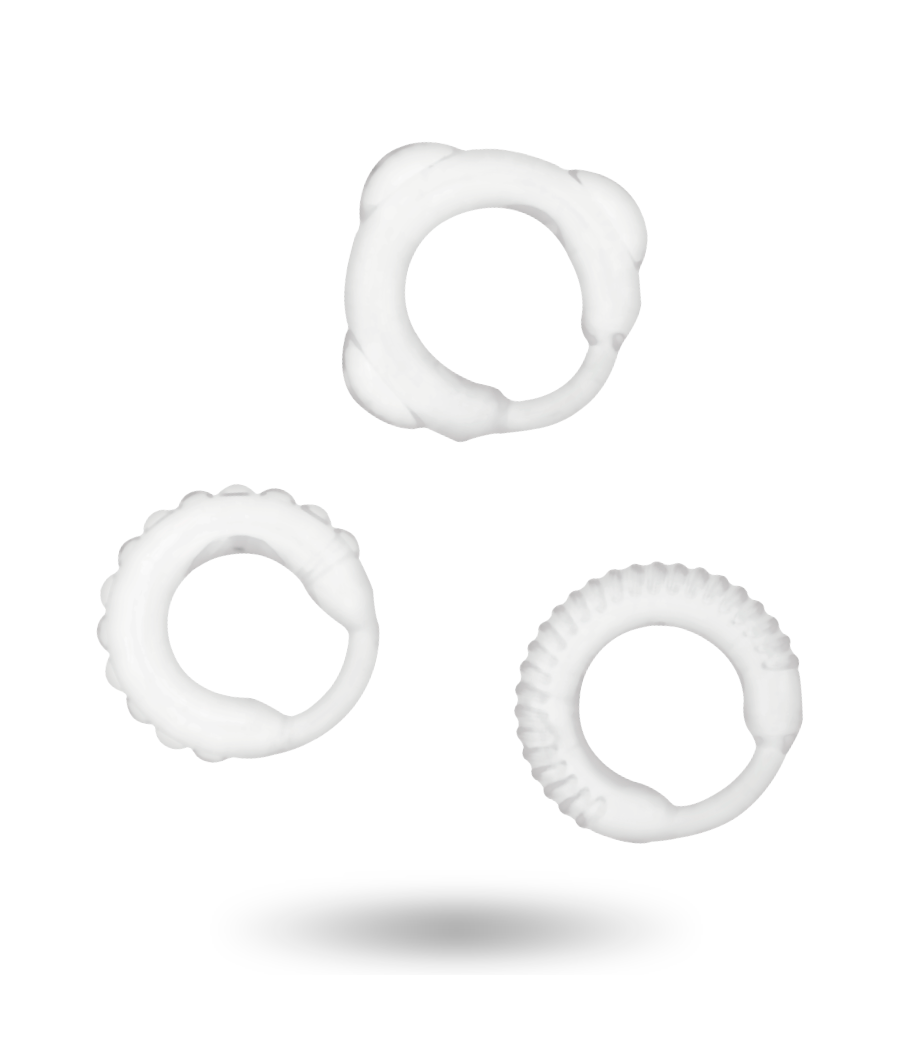 ADDICTED TOYS - SET 3 ANILLOS PENE CLEAR