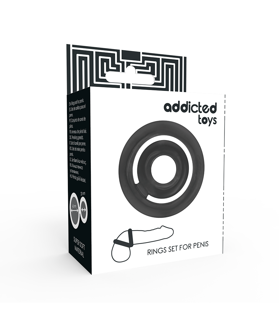 ADDICTED TOYS - POTENZ SET ANILLOS PENE NEGRO