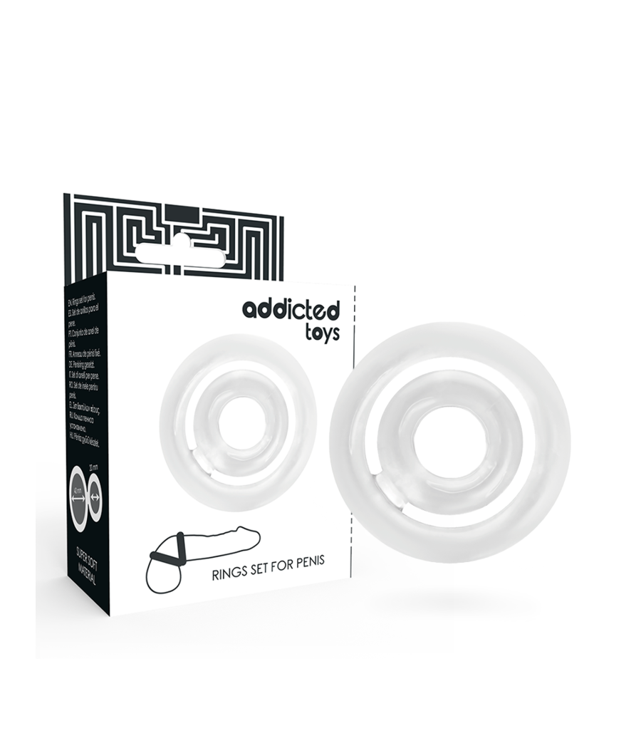 ADDICTED TOYS - POTENZ SET ANILLOS PENE CLEAR