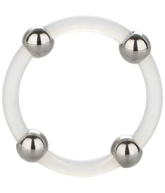 CALEXOTICS - ANELLO IN SILICONE CON PERLINE IN ACCIAIO L