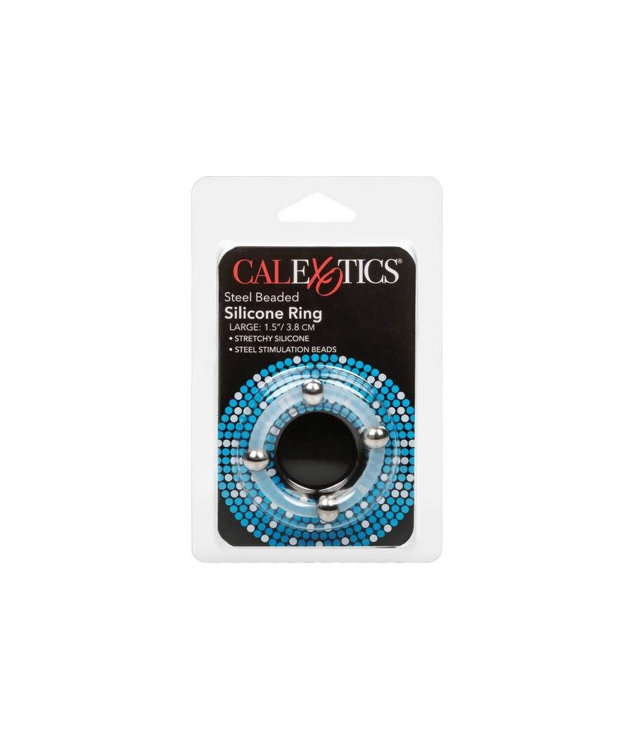 CALEXOTICS - STEEL BEADED SILICONE RING L