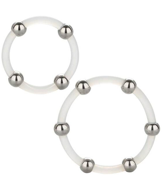 CALEXOTICS - CONJUNTO DE ANÉIS DE SILICONE COM FRESAS DE AO