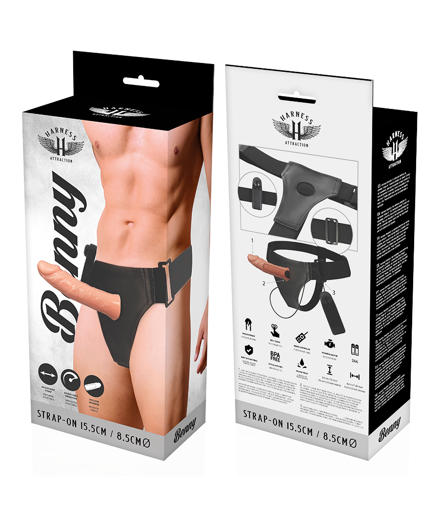 HARNESS ATTRACTION - RNES CREUX BENNY AVEC VIBRATEUR 15 CM -O- 4.5 CM
