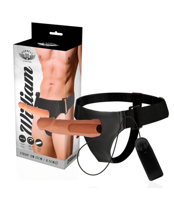 HARNESS ATTRACTION - WILLIAN HOLLOW RNES WITH VIBRATOR 17 CM -O- 4.5 CM