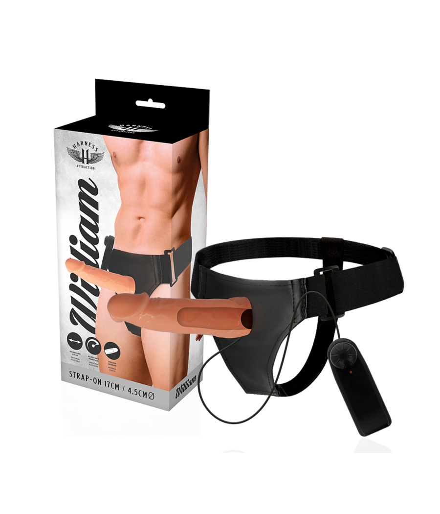 HARNESS ATTRACTION - WILLIAN HOLLOW RNES COM VIBRADOR 17 CM -O- 4.5 CM