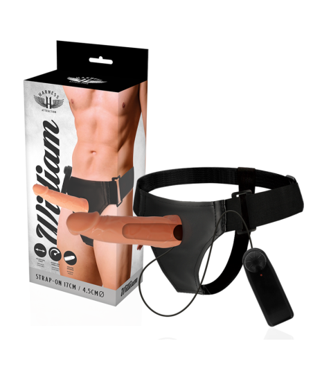 HARNESS ATTRACTION - WILLIAN HOLLOW RNES CON VIBRATORE 17 CM -O- 4.5 CM