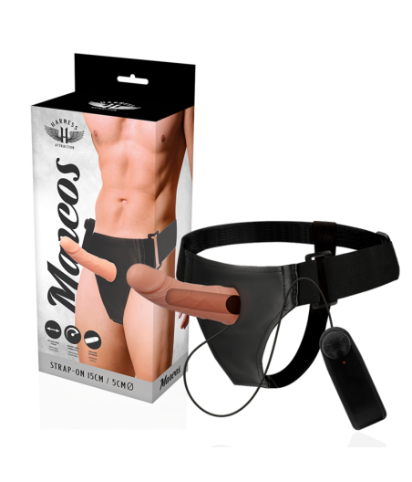 HARNESS ATTRACTION - ARNÉS  HUECO MARCOS CON VIBRADOR 15 CM -O- 5 CM
