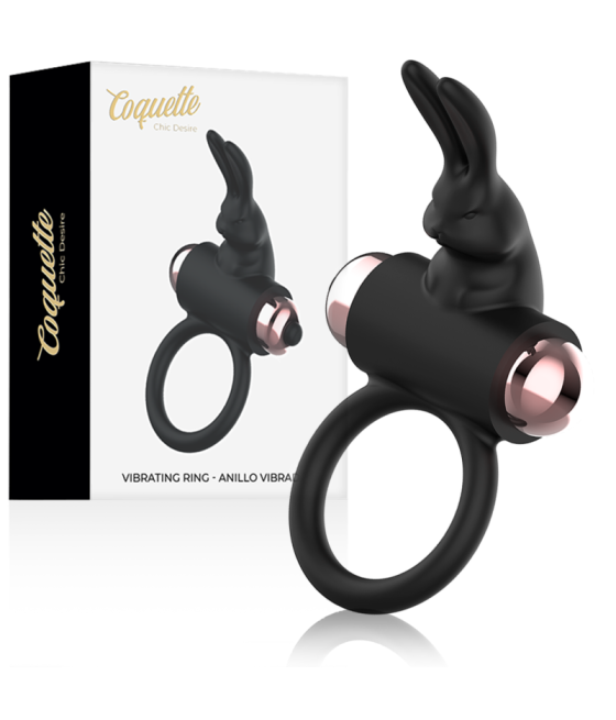COQUETTE CHIC DESIRE - COCK RING WITH VIBRATOR BLACK/ GOLD