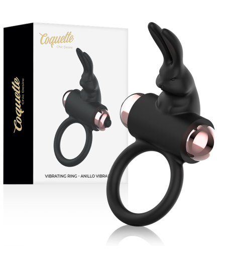 COQUETTE CHIC DESIRE - ANELLO DA CAZZO CON VIBRATORE NERO/ORO