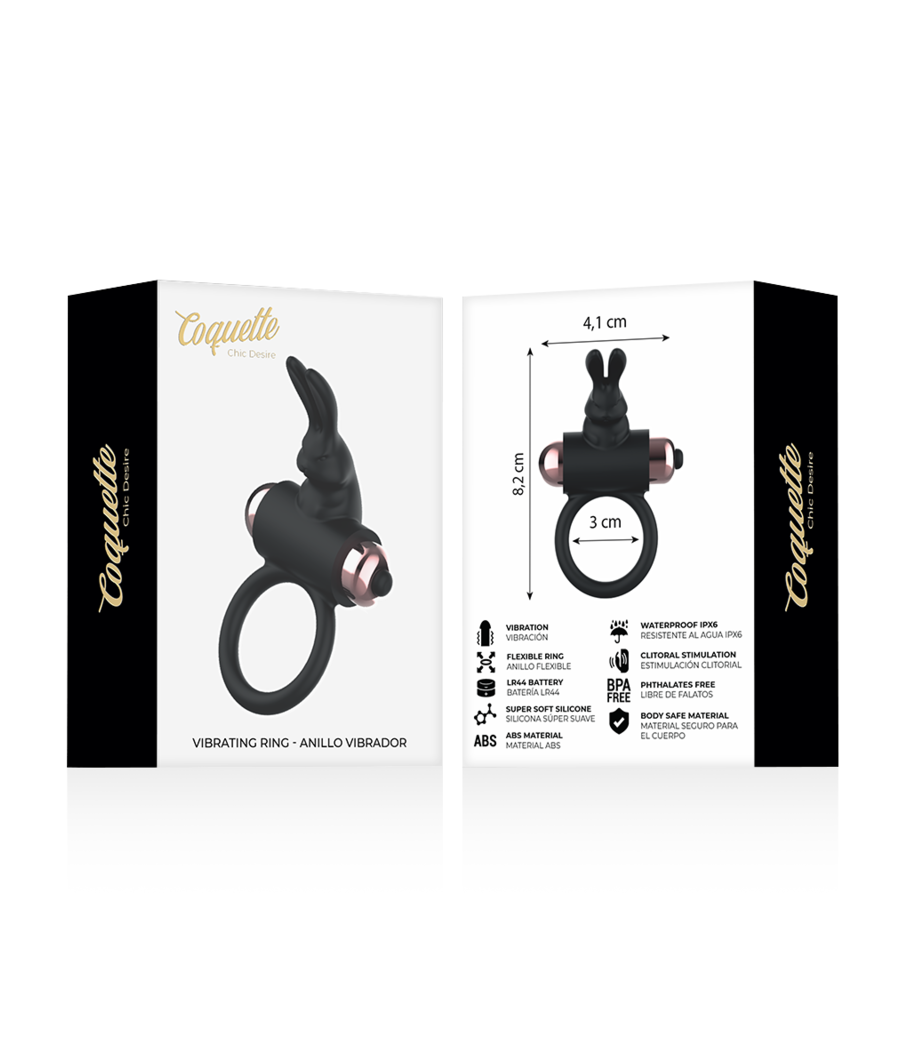 COQUETTE CHIC DESIRE - COCKRING MIT VIBRATOR SCHWARZ/ GOLD