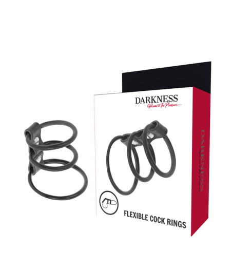 DARKNESS - SET OF 3 FLEXIBLE PENIS RINGS