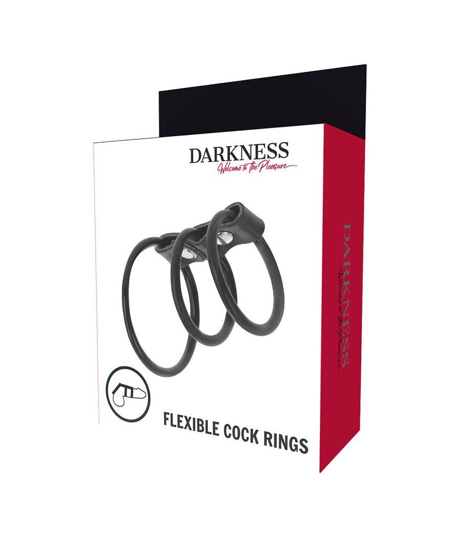 DARKNESS - SET DI 3 ANELLI PER PENE FLESSIBILI