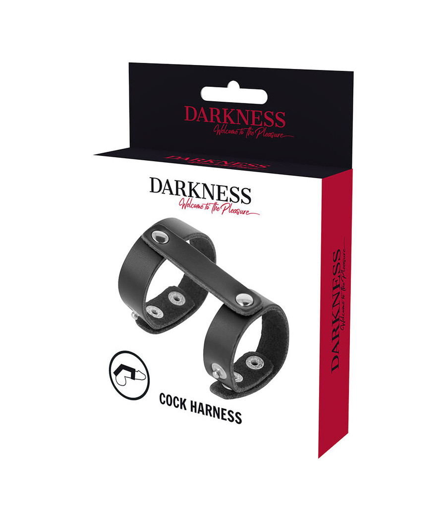 DARKNESS - ANELLO REGOLABILE PER PENE E TESTICOLI IN PELLE