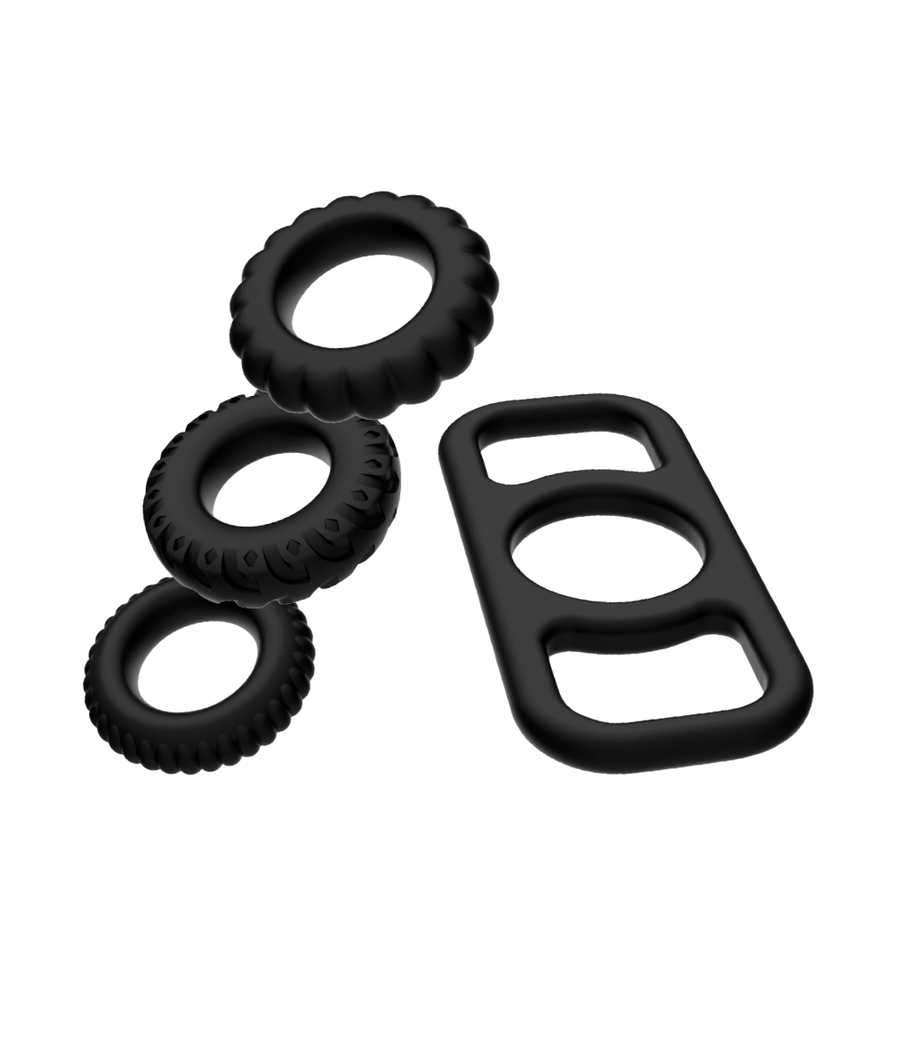 ADDICTED TOYS - SET 4 ANILLOS SILICONA PARA EL PENE