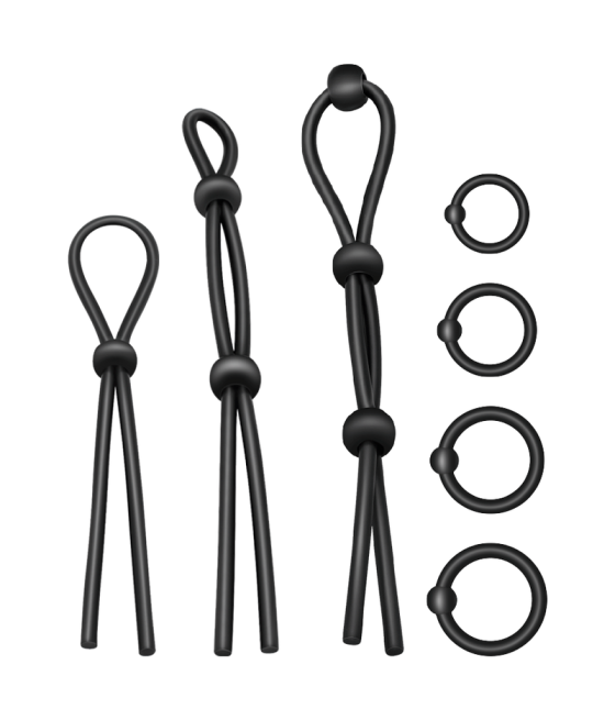 ADDICTED TOYS - ENSEMBLE DANNEAU PÉNIAL FLEXIBLE EN SILICONE 7 PIÈCES