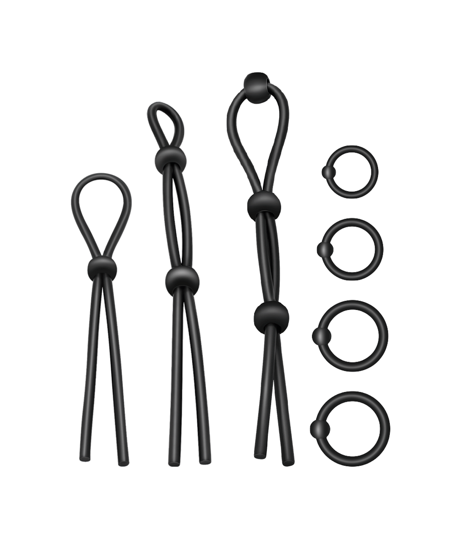 ADDICTED TOYS - FLEXIBLE SILICONE COCK RING SET 7 PIECES