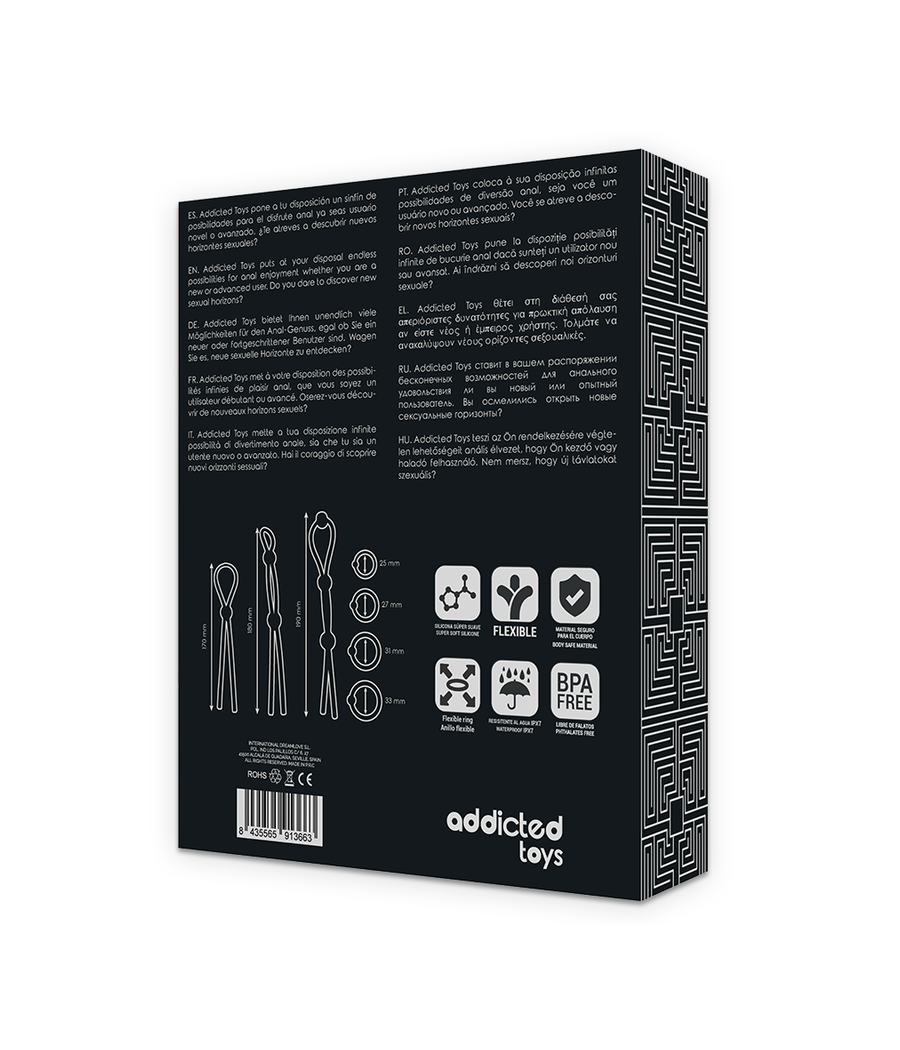 ADDICTED TOYS - CONJUNTO DE ANÉIS PARA GALO DE SILICONE FLEXÍVEL 7 PEAS