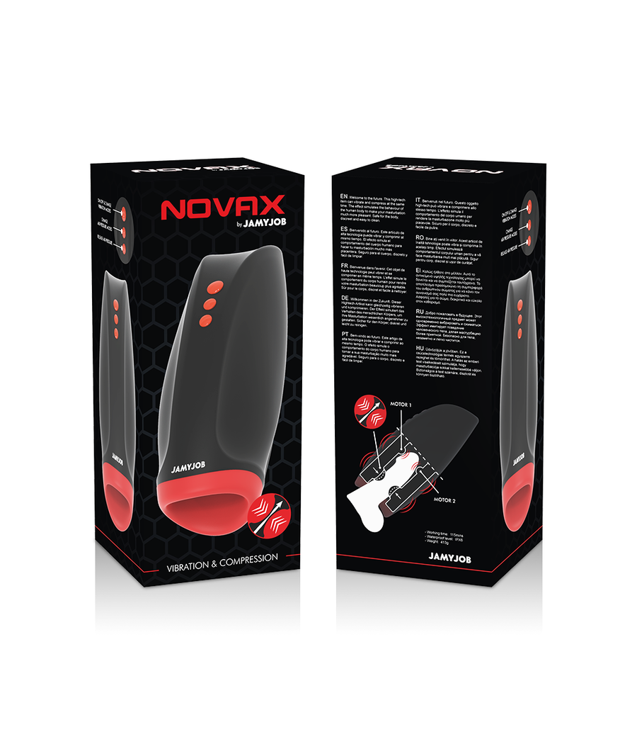 JAMYJOB - MASTURBATEUR NOVAX AVEC VIBRATION ET COMPRESSION