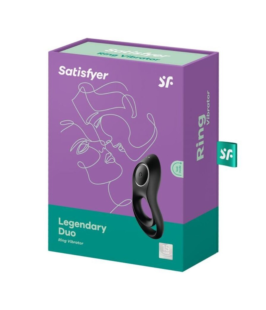 SATISFYER - VIBRADOR DE ANÉIS LENDRIO DUO PRETO