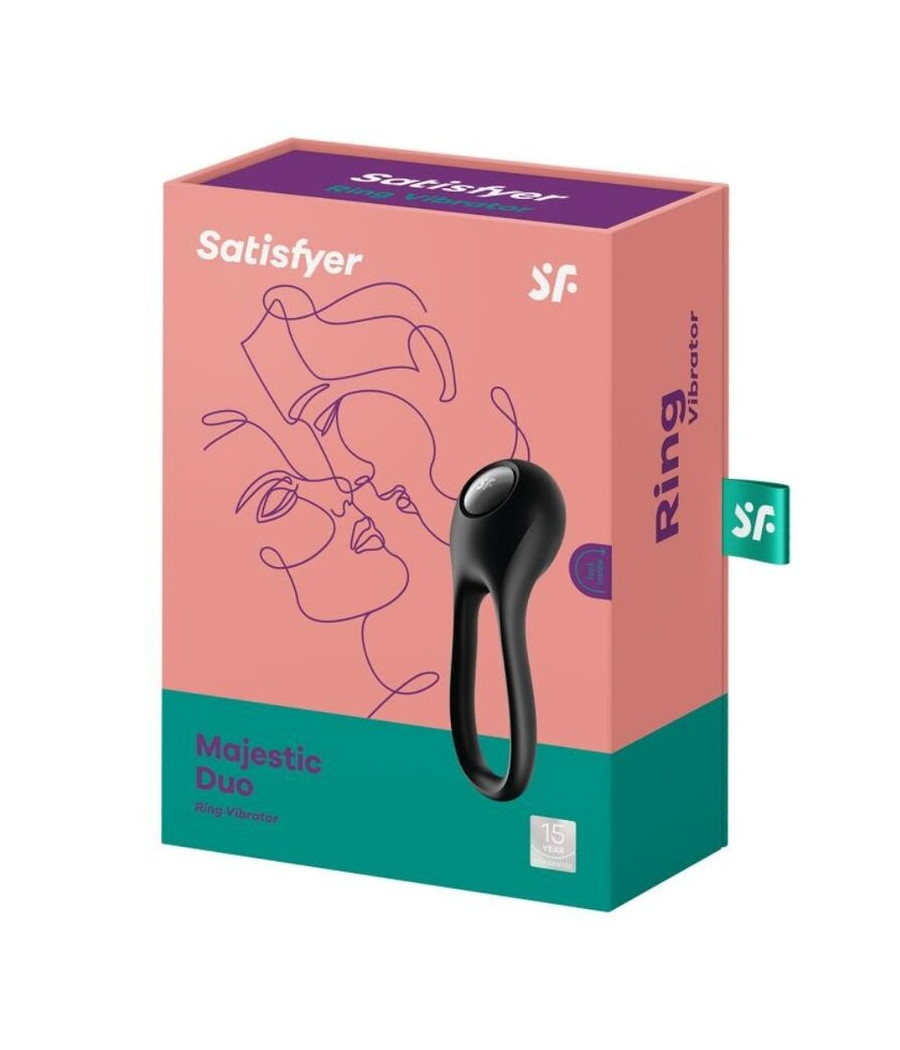SATISFYER - MAJESTIC DUO ANILLO VIBRADOR NEGRO