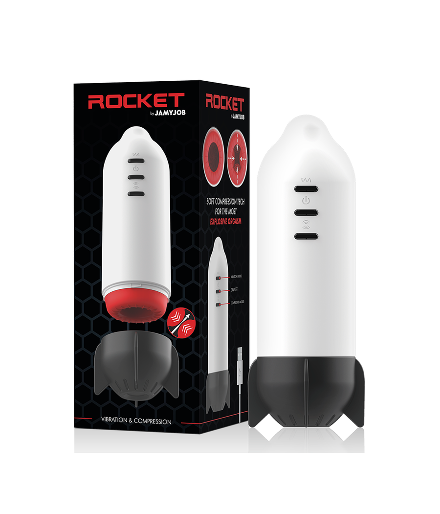 JAMYJOB - MASTURBATEUR ROCKET TECHNOLOGIE DE COMPRESSION DOUCE ET VIBRATION