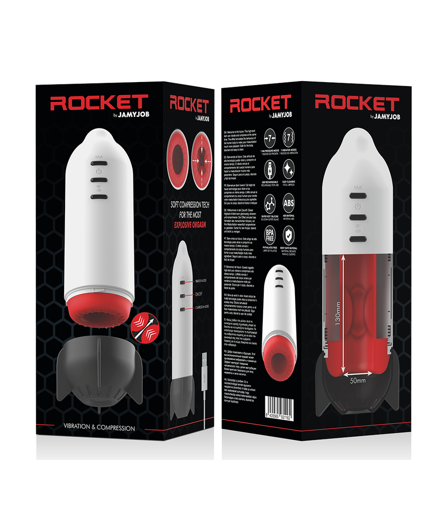 JAMYJOB - MASTURBATEUR ROCKET TECHNOLOGIE DE COMPRESSION DOUCE ET VIBRATION