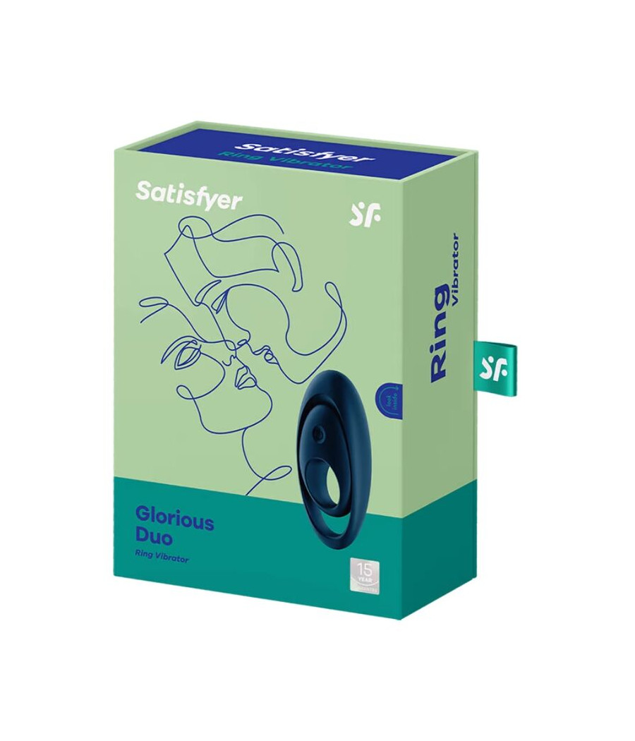 SATISFYER - GLORIOUS DUO ANEL VIBRADOR AZUL