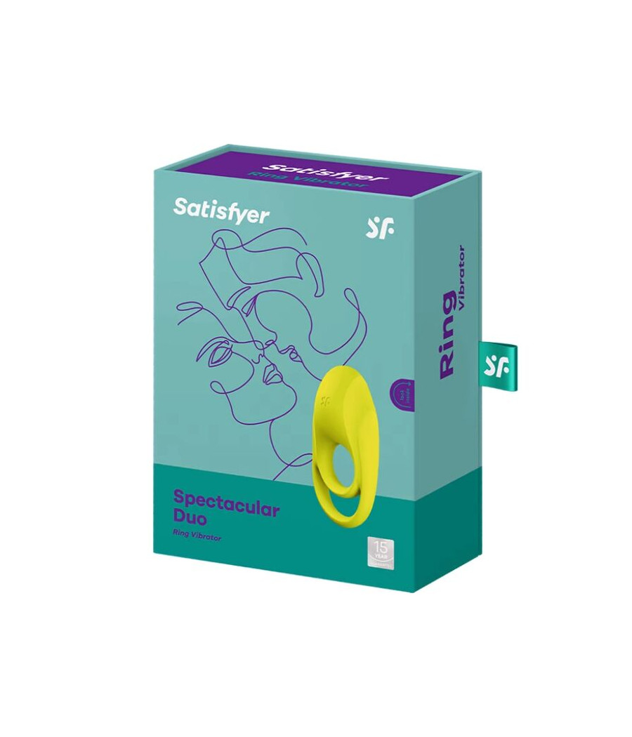 SATISFYER - VIBRATEUR  ANNEAU SPECTACULAIRE DUO JAUNE