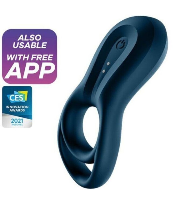 SATISFYER - EPIC DUO ANILLO VIBRADOR APP AZUL
