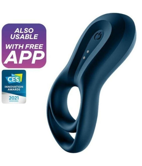 SATISFYER - EPIC DUO RING VIBRATOR APP BLUE
