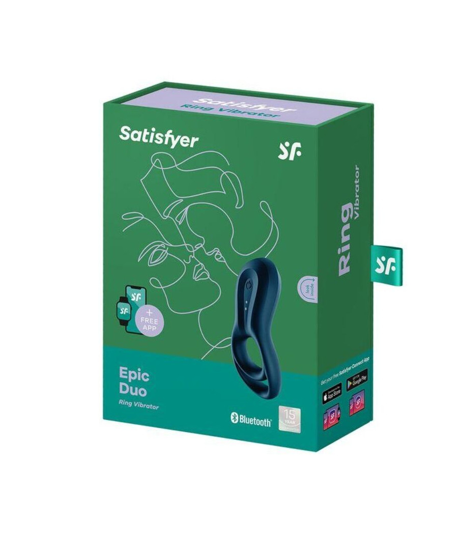 SATISFYER - EPIC DUO RING VIBRATOR APP BLUE